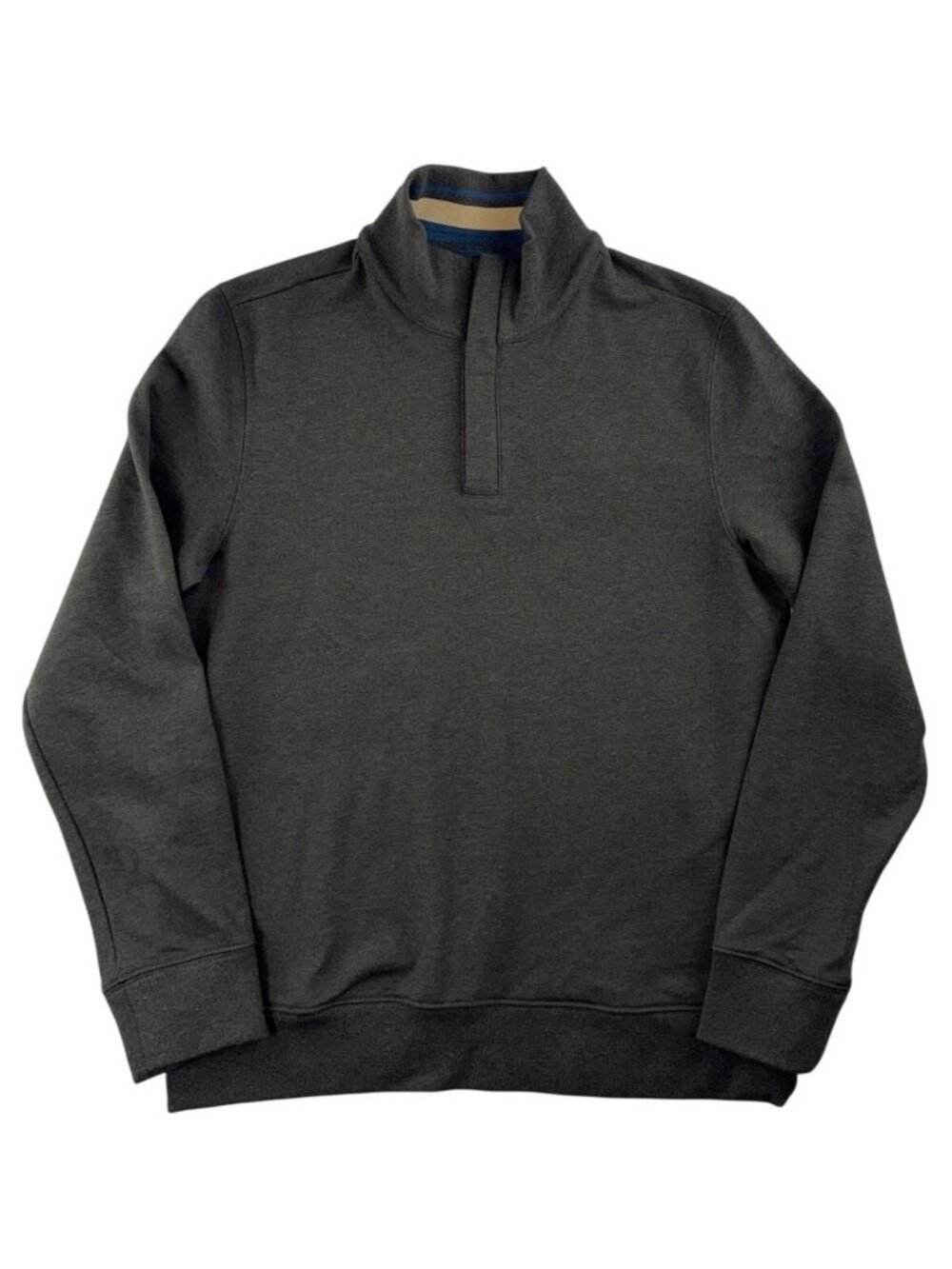 UNTUCKit Men's Medium Brown Quarter Zip Mock Neck Pullover Cotton Blend Fall